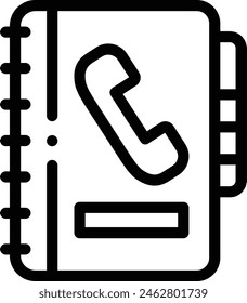 icono de agenda. Diseño De Estilo Lineal Delgado Aislado Sobre Fondo Blanco