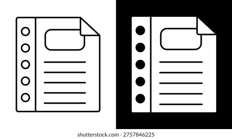 Agenda Icon. Two-Tone Version On Black And White Background