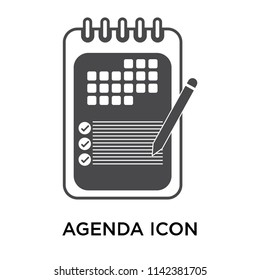 Agenda icon vector isolated on white background for your web and mobile app design, Agenda logo concept