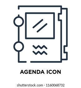 Agenda icon vector isolated on white background, Agenda transparent sign , line symbol or linear element design in outline style