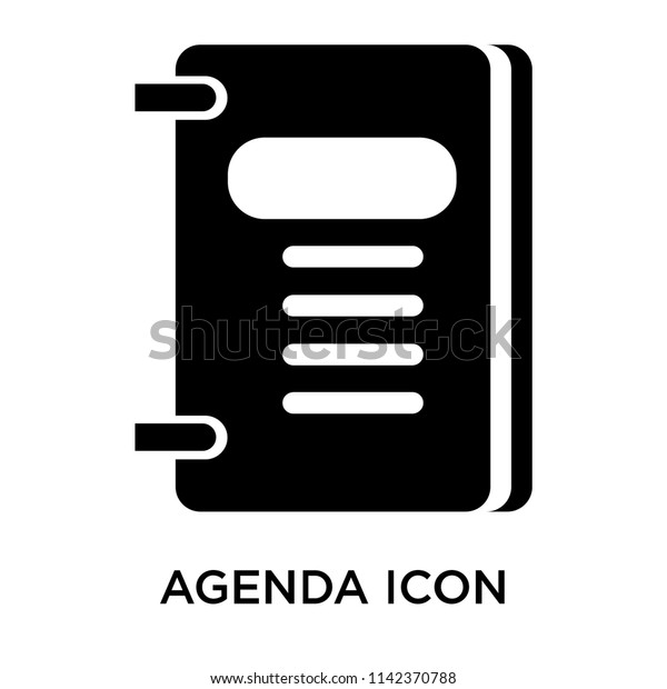 Agenda Icon Vector Isolated On White Stock Vector Royalty Free