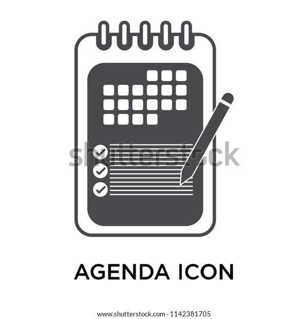 Agenda Icon Vector Isolated On White Stock Vector Royalty Free