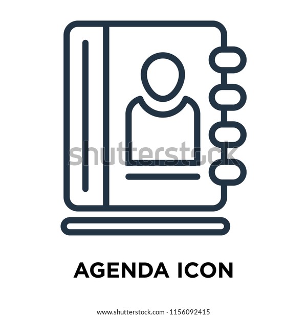 Agenda Icon Vector Isolated On White Stock Vector Royalty Free