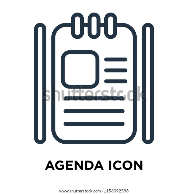 Agenda Icon Vector Isolated On White Stock Vector Royalty Free