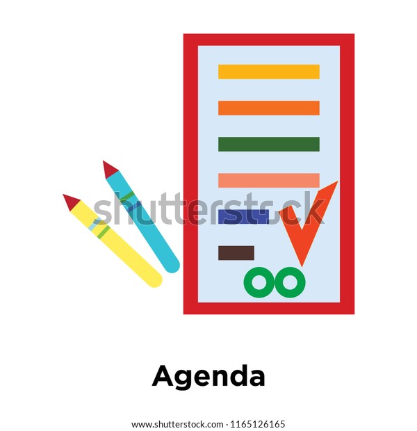 Agenda Icon Vector Isolated On White Stock Vector Royalty Free