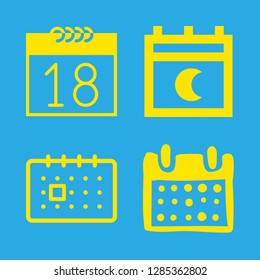 agenda icons set with calendar vector set