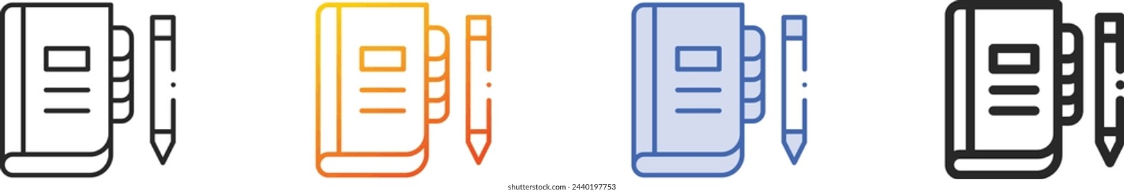 agenda icon.Thin Linear, Gradient, Blue Stroke and bold Style Design Isolated On White Background