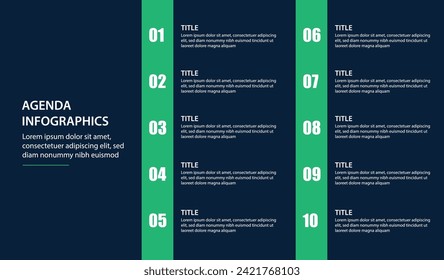 Vector de diseño de plantillas de infografía de agenda