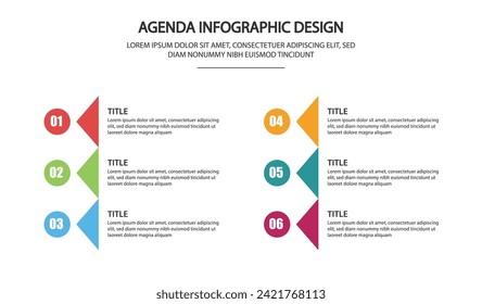 Agenda infographics template design vector