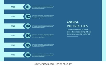 Agenda infographics template design vector