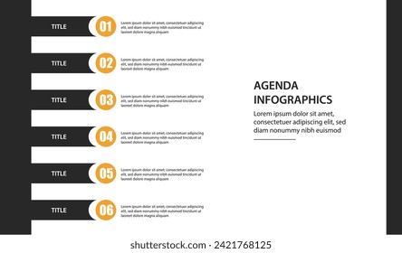 Vector de diseño de plantillas de infografía de agenda