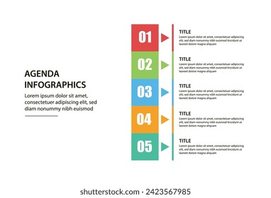 Vector de diseño de plantillas de infografía de agenda