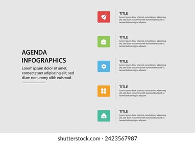 Agenda infographics template design vector