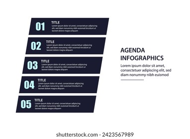 Agenda infographics template design vector