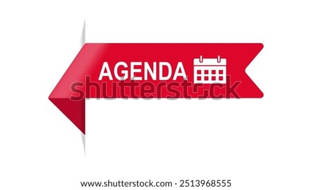 Agenda label. Isolated business vector illustration