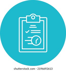 Agenda Line Kreis Symbol Vektorbild. Kann auch für Web-Apps, mobile Apps und Printmedien verwendet werden.