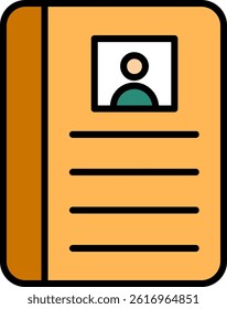 Agenda Line Filled Vector Icon Design