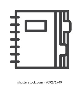 Agenda line icon, outline vector sign, linear style pictogram isolated on white. Symbol, logo illustration. Editable stroke. Pixel perfect graphics