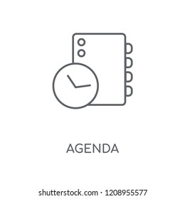 Agenda linear icon. Agenda concept stroke symbol design. Thin graphic elements vector illustration, outline pattern on a white background, eps 10.
