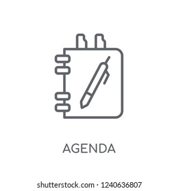 Agenda linear icon. Modern outline Agenda logo concept on white background from Business and analytics collection. Suitable for use on web apps, mobile apps and print media.