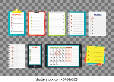 Agenda list concept vector illustration.