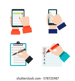 Agenda list concept vector illustration.
