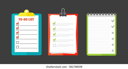 Agenda list concept vector illustration.