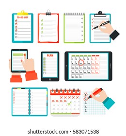 Agenda list concept vector illustration.