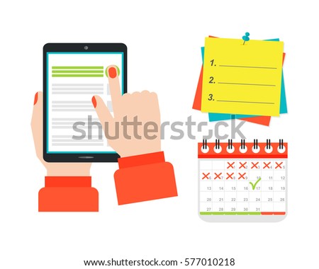 Agenda list concept vector illustration.