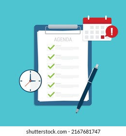 Agenda List On Clipboard Meeting Agenda Stock Vector (Royalty Free Agenda List On Clipboard Meeting Agenda Stock Vector (Royalty Free