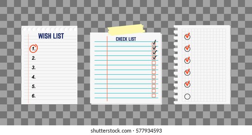 Agenda List Paper Vector Illustration.