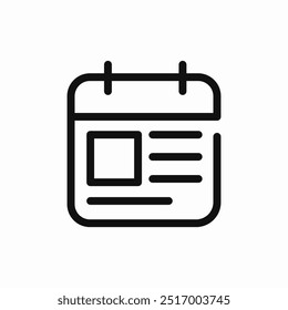vetor de sinal de ícone do bloco de notas da nota de agenda