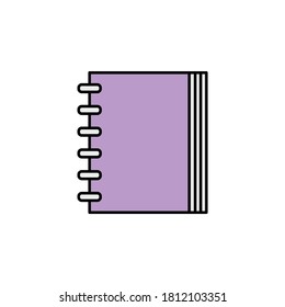 agenda notebook or address book icon. Element of education illustration. Signs and symbols can be used for web, logo, mobile app, UI, UX on white background