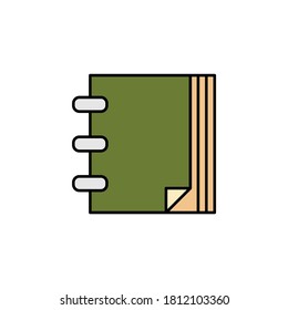 agenda notebook, address book icon. Element of education illustration. Signs and symbols can be used for web, logo, mobile app, UI, UX on white background