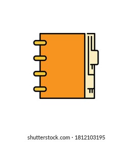 agenda, notebook icon. Element of education illustration. Signs and symbols can be used for web, logo, mobile app, UI, UX on white background