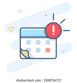 Agenda notification vector line icon. Event reminder outline illustration.