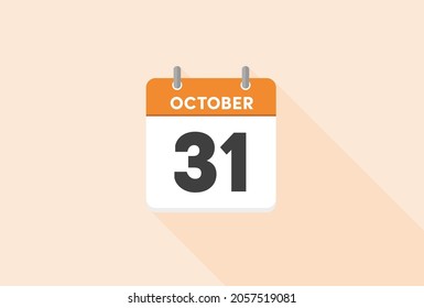 Agenda October 31. Halloween and End of Fall or Autumn to the beginning of Winter calendar. Month changes concept Vector infographic illustration.