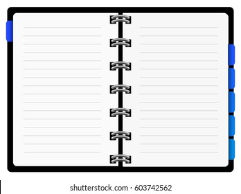 Agenda opened with free space for text