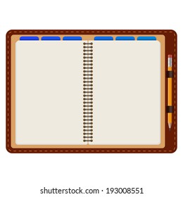 Agenda opened with pencil