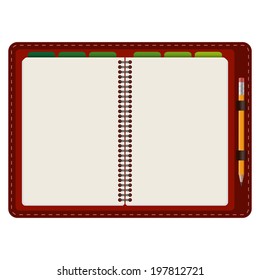Agenda opened with pencil