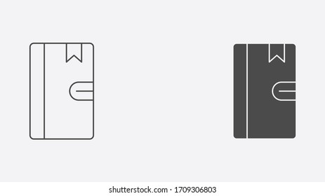 Symbol für das Symbol der Agenda und der ausgefüllten Vektorillustration