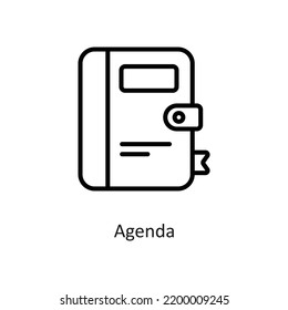Agenda Outline Vector Icon Design illustration on White background. EPS 10 File