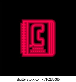 Agenda red glowing neon ui ux icon. Glowing sign logo vector
