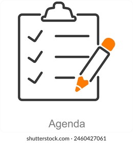 Agenda and schedule icon concept