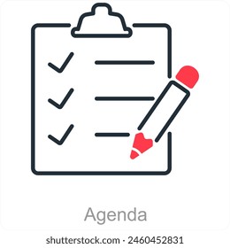 Agenda and schedule icon concept