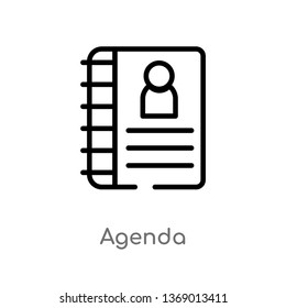 agenda vector line icon. Simple element illustration. agenda outline icon from hotel concept. Can be used for web and mobile