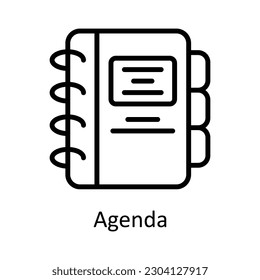 Agenda vector  outline Icon Design illustration. Time Management Symbol on White background EPS 10 File