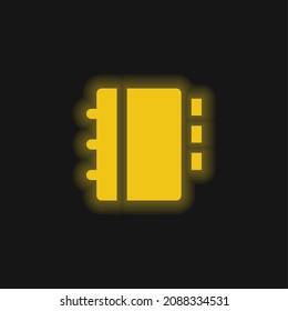 Agenda yellow glowing neon icon