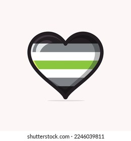 Bandera de género en una ilustración de vector de forma cardíaca