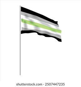 Bandera de género ilustración realista aislada sobre fondo blanco.	